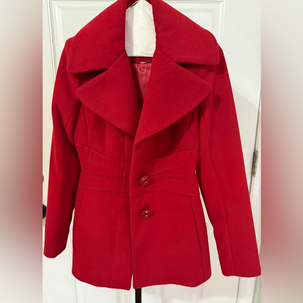 Jessica Simpson Vibrant Red Coat- Classic‎